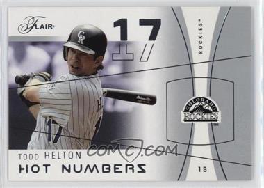 2004 Flair - Hot Numbers #20 HN - Todd Helton /500