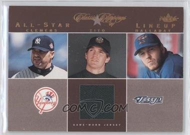 2004 Fleer Classic Clippings - All-Star Lineup - Single Swatch #ASL-BZ - Barry Zito, Roger Clemens, Roy Halladay