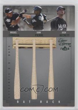 2004 Fleer Classic Clippings - Bat Rack Triple - Green #BR-C/P/B - Miguel Cabrera, Juan Pierre, Josh Beckett /175