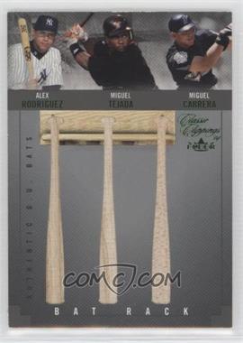 2004 Fleer Classic Clippings - Bat Rack Triple - Green #BR-R/T/C - Alex Rodriguez, Miguel Tejada, Miguel Cabrera /175