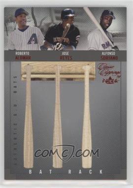 2004 Fleer Classic Clippings - Bat Rack Triple - Red #BR-A/R/S - Roberto Alomar, Jose Reyes, Alfonso Soriano /50