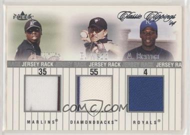 2004 Fleer Classic Clippings - Jersey Rack Triple - Silver #JR-W/W/B - Dontrelle Willis, Brandon Webb, Angel Berroa /94