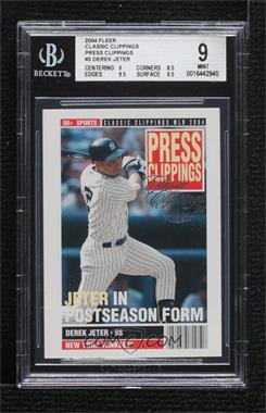 2004 Fleer Classic Clippings - Press Clippings - Classic Clippings #3PC - Derek Jeter [BGS 9 MINT]
