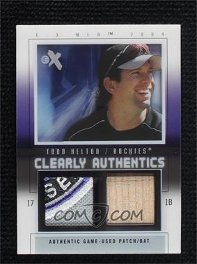 2004 Fleer E-X - Clearly Authentics - Pewter Bat/Patch #CA-TH - Todd Helton /44