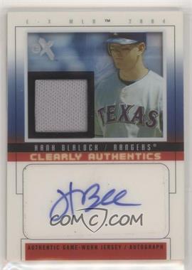 2004 Fleer E-X - Clearly Authentics - Pewter Patch Signatures #CAS-HB - Hank Blalock /36