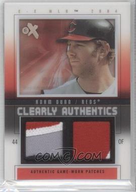 2004 Fleer E-X - Clearly Authentics - Tan Double Patch #CA-AD - Adam Dunn /22
