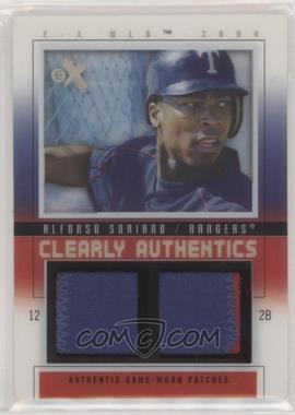 2004 Fleer E-X - Clearly Authentics - Tan Double Patch #CA-AS - Alfonso Soriano /22