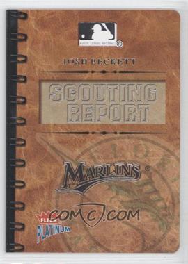 2004 Fleer Platinum - Scouting Report #_JOBE - Josh Beckett /400