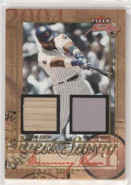 2004 Fleer Sweet Sigs - Sweet Swing - Bat Jersey Gold #SSD/SS - Sammy Sosa /50