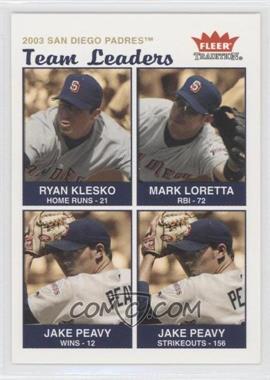 2004 Fleer Tradition - [Base] #34 - Team Leaders - Ryan Klesko, Mark Loretta, Jake Peavy