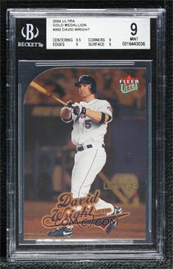 2004 Fleer Ultra - [Base] - Gold Medallion #392 - Lucky 13 - David Wright [BGS 9 MINT]