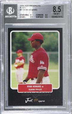 2004 Just Minors Just Prospects - [Base] - Black #41 - Ryan Howard /50 [BGS 8.5 NM‑MT+]