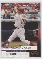 Team Checklist - Jim Thome #/25