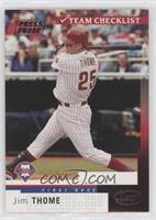 Team Checklist - Jim Thome #/50