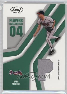 2004 Leaf - Players Collection Jerseys - Green #PC-30 - Greg Maddux
