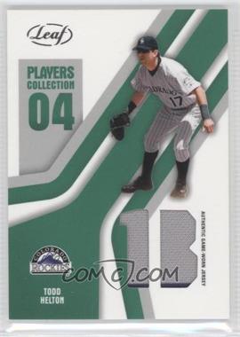 2004 Leaf - Players Collection Jerseys - Green #PC-93 - Todd Helton