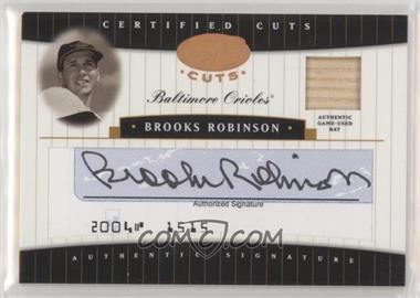 2004 Leaf Certified Cuts - Check Signatures - Blue Materials #CC-6 - Brooks Robinson /50