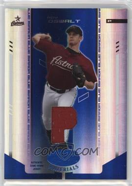 2004 Leaf Certified Materials - [Base] - Blue Mirror Position Fabric #166 - Roy Oswalt /100