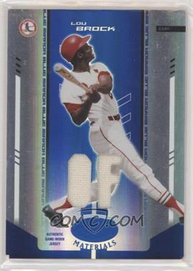 2004 Leaf Certified Materials - [Base] - Blue Mirror Position Fabric #227 - Lou Brock /100 [EX to NM]