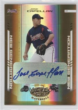 2004 Leaf Certified Materials - [Base] - Gold Mirror Autographs #245 - New Generation - Jose Capellan /25