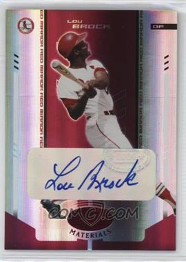 2004 Leaf Certified Materials - [Base] - Red Mirror Autographs #227 - Lou Brock /100