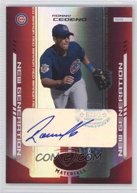 2004 Leaf Certified Materials - [Base] - Red Mirror Autographs #270 - New Generation - Ronny Cedeno /100