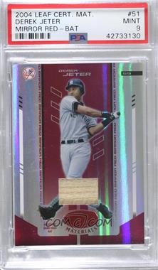 2004 Leaf Certified Materials - [Base] - Red Mirror Bat #51 - Derek Jeter /150 [PSA 9 MINT]