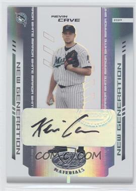 2004 Leaf Certified Materials - [Base] - White Mirror Autographs #289 - New Generation - Kevin Cave /50