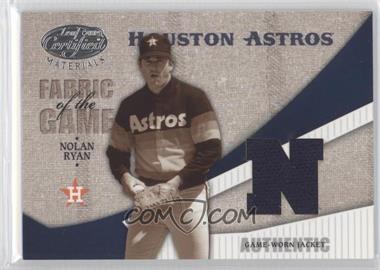 2004 Leaf Certified Materials - Fabric of the Game - AL/NL #FG-84 - Nolan Ryan /100