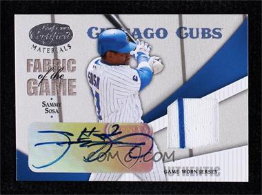 2004 Leaf Certified Materials - Fabric of the Game - Autographs #FG-133 - Sammy Sosa /10