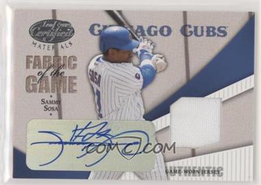 2004 Leaf Certified Materials - Fabric of the Game - Autographs #FG-133 - Sammy Sosa /10 [Good to VG‑EX]