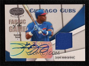 2004 Leaf Certified Materials - Fabric of the Game - Autographs #FG-190 - Sammy Sosa /1