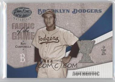 2004 Leaf Certified Materials - Fabric of the Game - Award #FG-110 - Roy Campanella /50