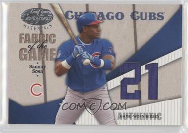 2004 Leaf Certified Materials - Fabric of the Game - Jersey Number #FG-190 - Sammy Sosa /21
