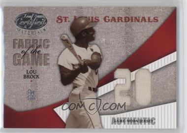 2004 Leaf Certified Materials - Fabric of the Game - Jersey Number #FG-68 - Lou Brock /20