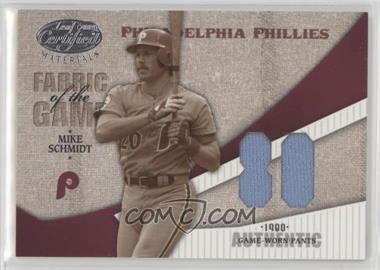 2004 Leaf Certified Materials - Fabric of the Game - Jersey Year #FG-79 - Mike Schmidt /80 [Noted]