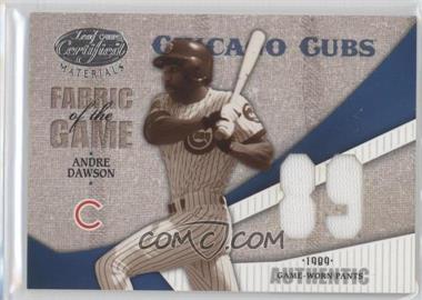 2004 Leaf Certified Materials - Fabric of the Game - Jersey Year #FG-8 - Andre Dawson /89