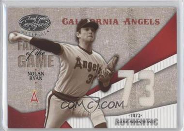 2004 Leaf Certified Materials - Fabric of the Game - Jersey Year #FG-81 - Nolan Ryan /73