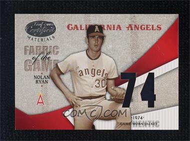 2004 Leaf Certified Materials - Fabric of the Game - Jersey Year #FG-82 - Nolan Ryan /74