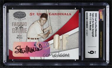 2004 Leaf Certified Materials - Fabric of the Game - Position Autographs #FG-112 - Stan Musial /6 [CSG 9 Mint]