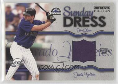 2004 Leaf Second Edition - Sunday Dress - Jerseys #SD-7 - Todd Helton