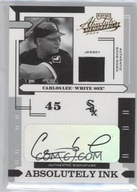 2004 Playoff Absolute Memorabilia - Absolutely Ink - Materials #AI-28 - Carlos Lee /100