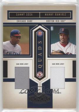 2004 Playoff Honors - Quad Materials #Q-14 - Sammy Sosa, Manny Ramirez, Magglio Ordonez, Vladimir Guerrero /100