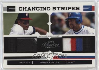 2004 Playoff Prestige - Changing Stripes - Dual Jerseys Prime #CS-25 - Sammy Sosa /25 [EX to NM]