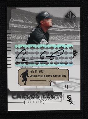 2004 SP Authentic - [Base] - Game Date Stat #69 - Carlos Lee /1