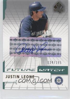 2004 SP Authentic - [Base] - Silver Autographs #118 - Future Watch - Justin Leone /195