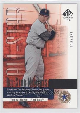 2004 SP Authentic - [Base] #136 - All-Star Moments - Ted Williams /999