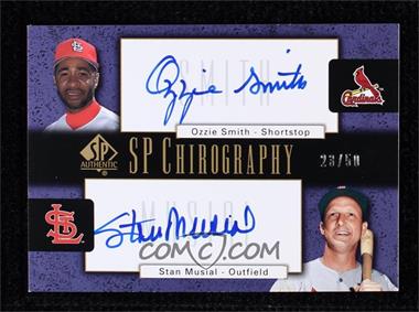2004 SP Authentic - SP Chirography Dual #DC-SM - Ozzie Smith, Stan Musial /50