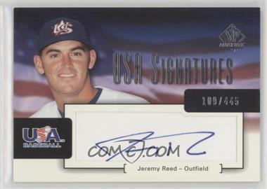 2004 SP Authentic - USA Signatures #USA-10 - Jeremy Reed /445