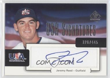 2004 SP Authentic - USA Signatures #USA-10 - Jeremy Reed /445